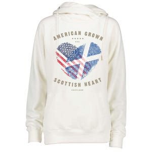 American Grown Scottish Heart Love Scotland Flag Gift Womens Funnel Neck Pullover Hood