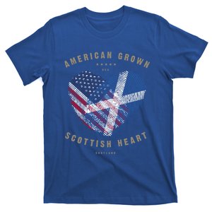 American Grown Scottish Heart Love Scotland Flag Gift T-Shirt