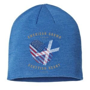 American Grown Scottish Heart Love Scotland Flag Gift Sustainable Beanie