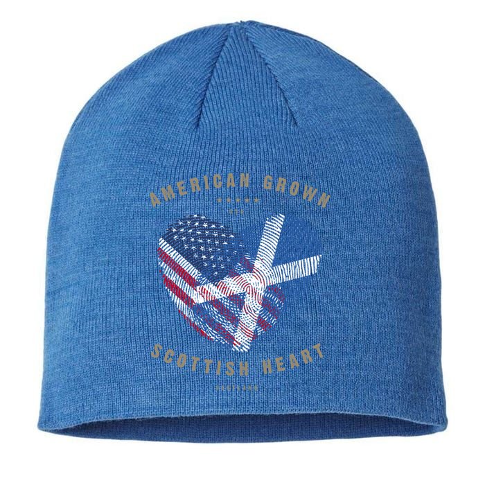 American Grown Scottish Heart Love Scotland Flag Gift Sustainable Beanie