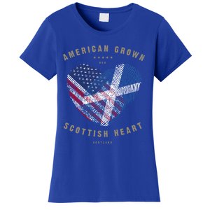 American Grown Scottish Heart Love Scotland Flag Gift Women's T-Shirt