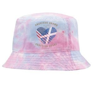 American Grown Scottish Heart Love Scotland Flag Gift Tie-Dyed Bucket Hat