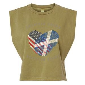 American Grown Scottish Heart Love Scotland Flag Gift Garment-Dyed Women's Muscle Tee