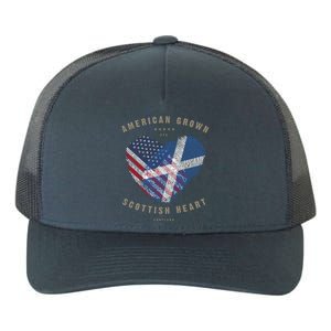 American Grown Scottish Heart Love Scotland Flag Gift Yupoong Adult 5-Panel Trucker Hat