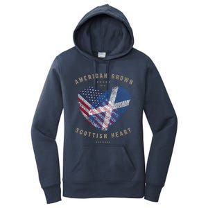 American Grown Scottish Heart Love Scotland Flag Gift Women's Pullover Hoodie