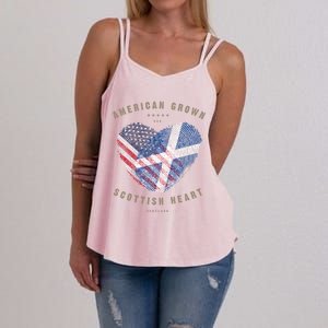 American Grown Scottish Heart Love Scotland Flag Gift Women's Strappy Tank