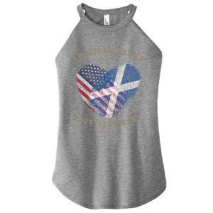 American Grown Scottish Heart Love Scotland Flag Gift Women's Perfect Tri Rocker Tank