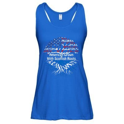 American Grown Scottish Roots Heritage Pride Gift Ladies Essential Flowy Tank