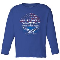 American Grown Scottish Roots Heritage Pride Gift Toddler Long Sleeve Shirt