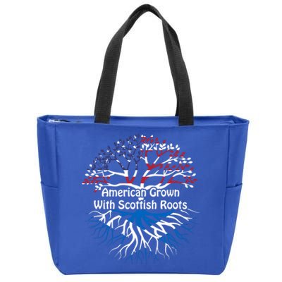 American Grown Scottish Roots Heritage Pride Gift Zip Tote Bag