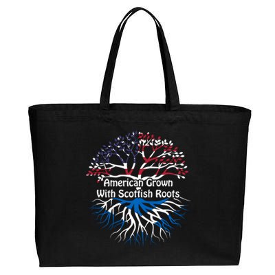 American Grown Scottish Roots Heritage Pride Gift Cotton Canvas Jumbo Tote