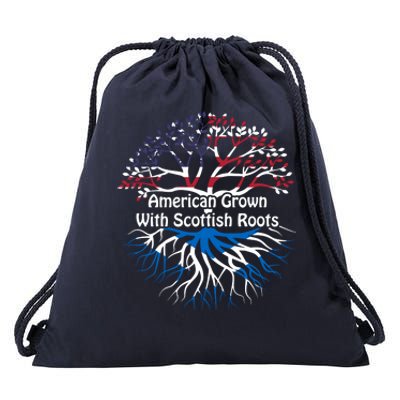 American Grown Scottish Roots Heritage Pride Gift Drawstring Bag