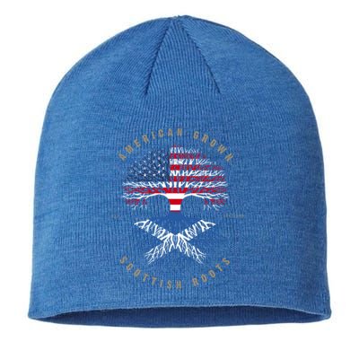 American Grown Scottish Roots Scotland Flag Gift Sustainable Beanie