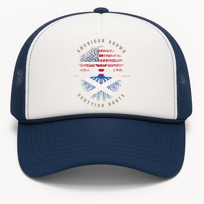 American Grown Scottish Roots Scotland Flag Gift Trucker Hat