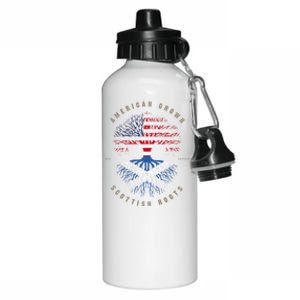 American Grown Scottish Roots Scotland Flag Gift Aluminum Water Bottle