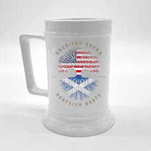 American Grown Scottish Roots Scotland Flag Gift Beer Stein