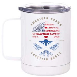 American Grown Scottish Roots Scotland Flag Gift 12 oz Stainless Steel Tumbler Cup