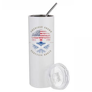 American Grown Scottish Roots Scotland Flag Gift Stainless Steel Tumbler