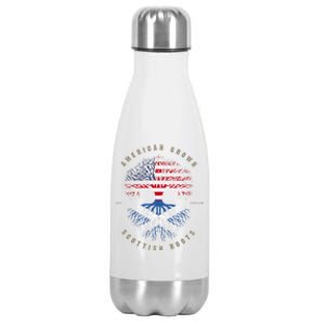 American Grown Scottish Roots Scotland Flag Gift Stainless Steel Insulated Water Bottle