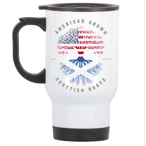 American Grown Scottish Roots Scotland Flag Gift Stainless Steel Travel Mug