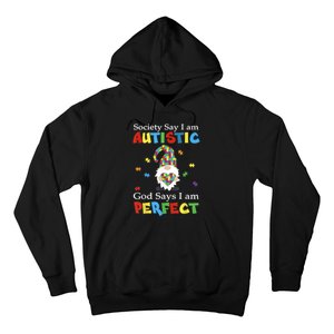 Autism Gnome Society Say I'm Autistic God Says I'm Perfect Hoodie