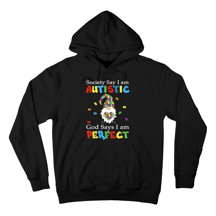 Autism Gnome Society Say I'm Autistic God Says I'm Perfect Hoodie