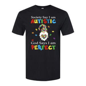 Autism Gnome Society Say I'm Autistic God Says I'm Perfect Softstyle CVC T-Shirt