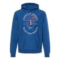 American Grown Scottish Roots Scotland Usa Heritage Tree Gift Premium Hoodie