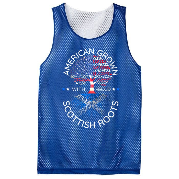 American Grown Scottish Roots Scotland Usa Heritage Tree Gift Mesh Reversible Basketball Jersey Tank