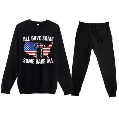 All Gave Some Some Gave All Funny Gift Premium Crewneck Sweatsuit Set