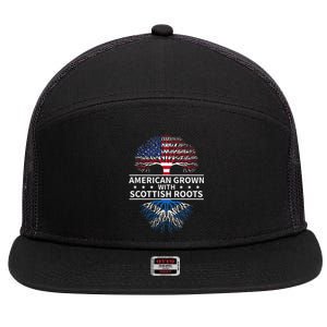 American Grown Scottish Roots Scotland 7 Panel Mesh Trucker Snapback Hat