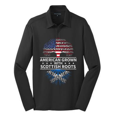 American Grown Scottish Roots Scotland Silk Touch Performance Long Sleeve Polo