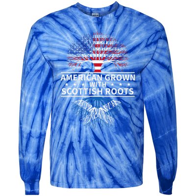 American Grown Scottish Roots Scotland Tie-Dye Long Sleeve Shirt