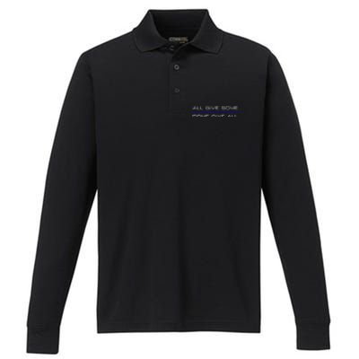 All Gave Some Some Gave All Thin Blue Line Gift Performance Long Sleeve Polo