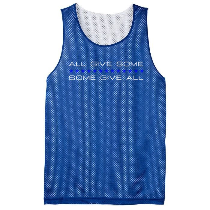 All Gave Some Some Gave All Thin Blue Line Gift Mesh Reversible Basketball Jersey Tank