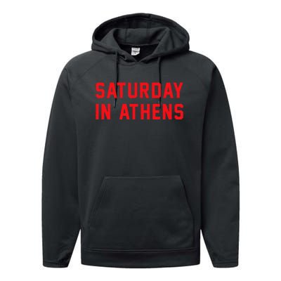 Athens Georgia Saturday In Athens Performance Fleece Hoodie