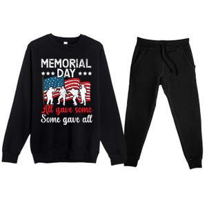 All Gave Some Some Gave All Usa Flag American Memorial Day Gift Premium Crewneck Sweatsuit Set