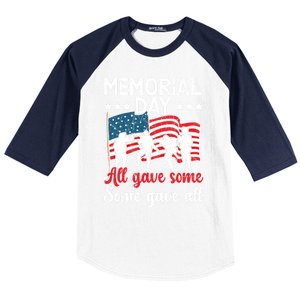 All Gave Some Some Gave All Usa Flag American Memorial Day Gift Baseball Sleeve Shirt