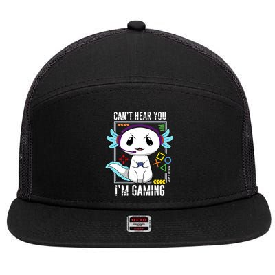 Axolotl Gaming Salamander As Gamer 7 Panel Mesh Trucker Snapback Hat