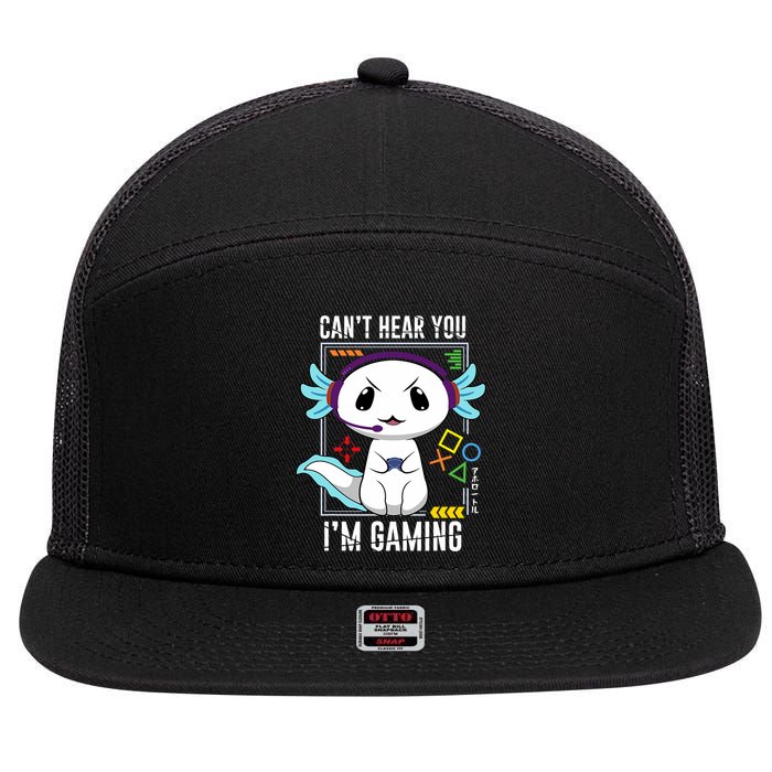 Axolotl Gaming Salamander As Gamer 7 Panel Mesh Trucker Snapback Hat