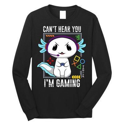 Axolotl Gaming Salamander As Gamer Long Sleeve Shirt