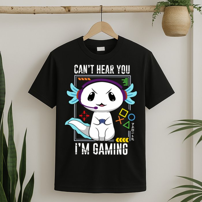 Axolotl Gaming Salamander As Gamer T-Shirt