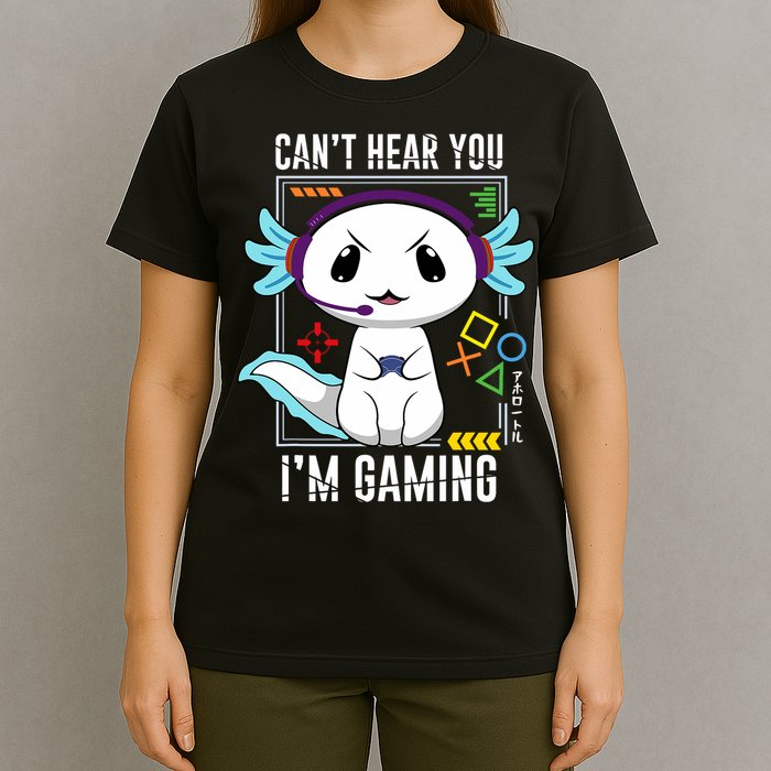 Axolotl Gaming Salamander As Gamer T-Shirt