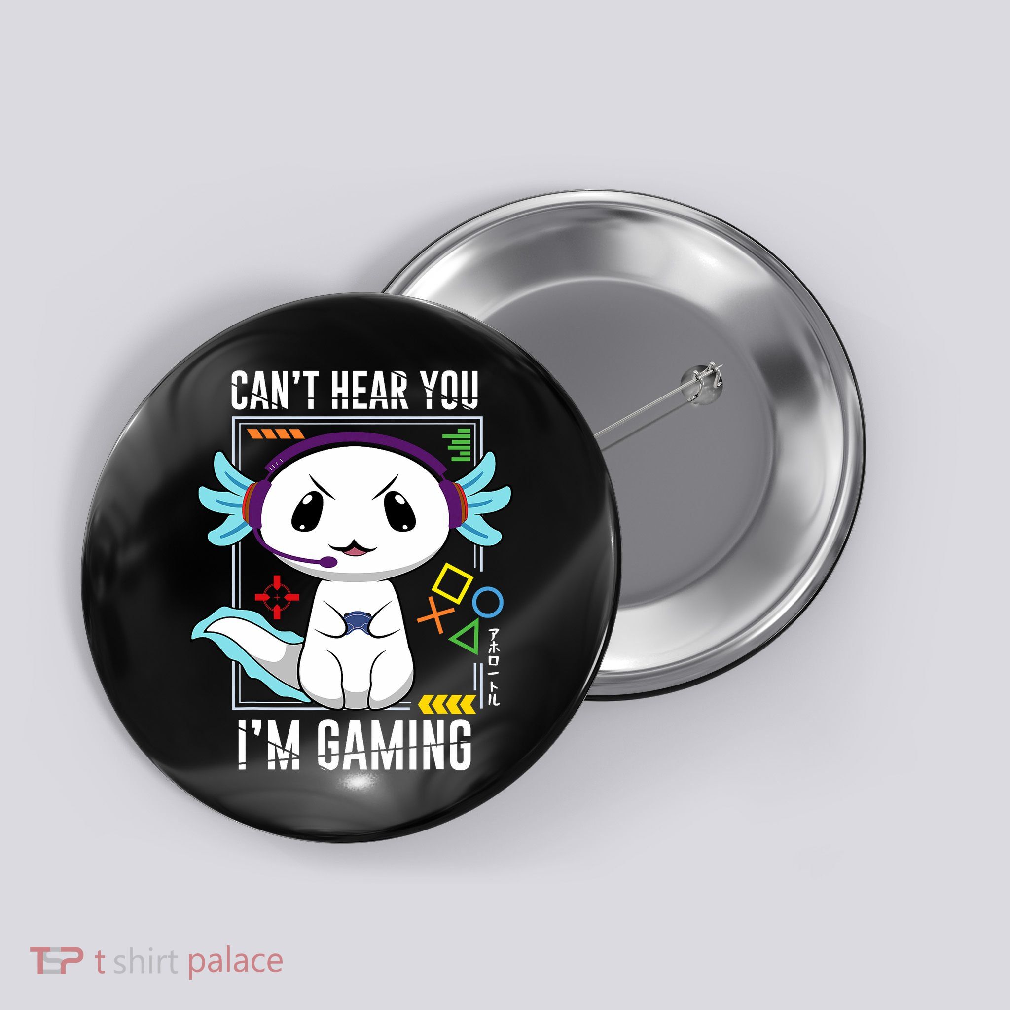 Axolotl Gaming Salamander As Gamer Button