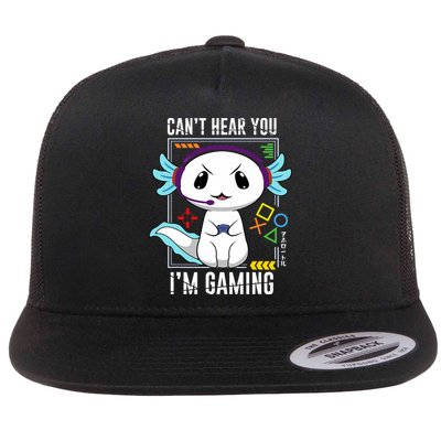 Axolotl Gaming Salamander As Gamer Flat Bill Trucker Hat