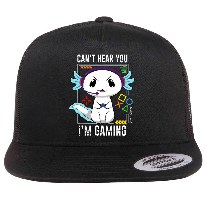 Axolotl Gaming Salamander As Gamer Flat Bill Trucker Hat