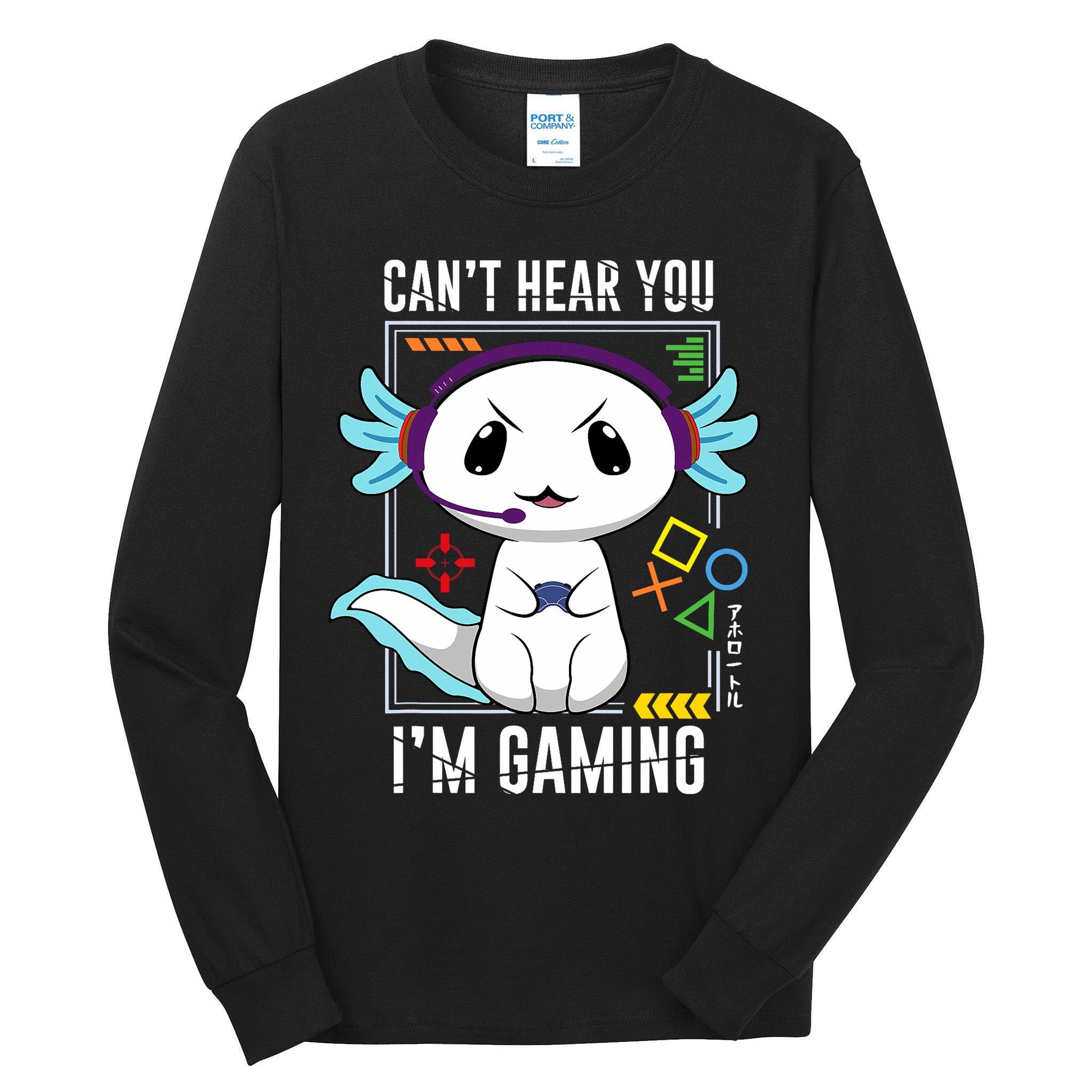 Axolotl Gaming Salamander As Gamer Tall Long Sleeve T-Shirt