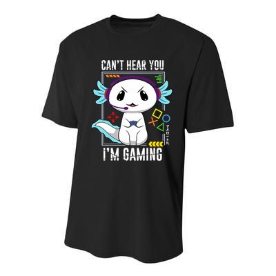 Axolotl Gaming Salamander As Gamer Youth Performance Sprint T-Shirt