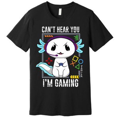 Axolotl Gaming Salamander As Gamer Premium T-Shirt