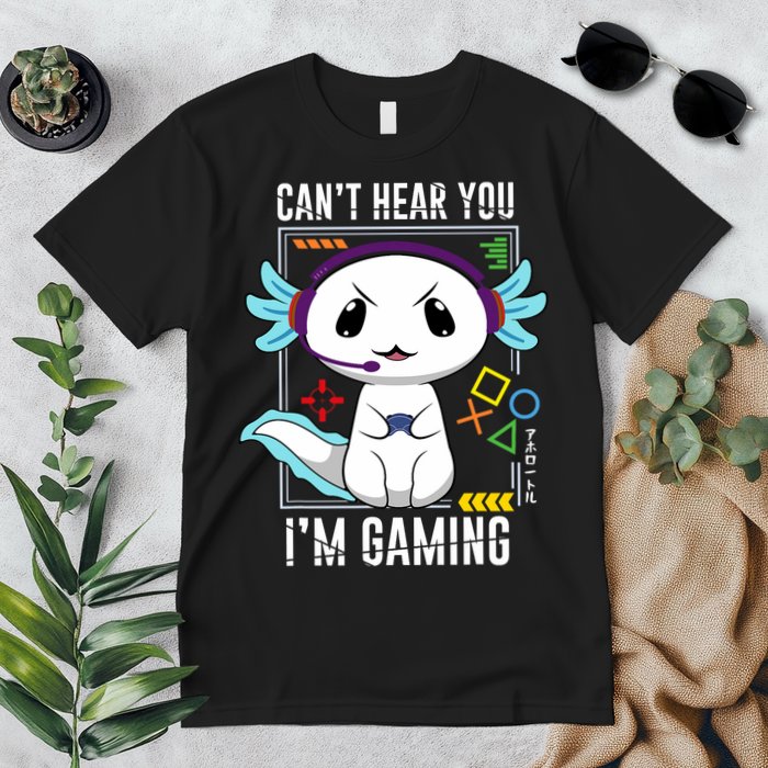 Axolotl Gaming Salamander As Gamer Premium T-Shirt